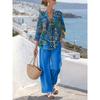 New European and American style sleeveless digital printing wide-leg pants set women's summer casual fashion two-piece set trendy