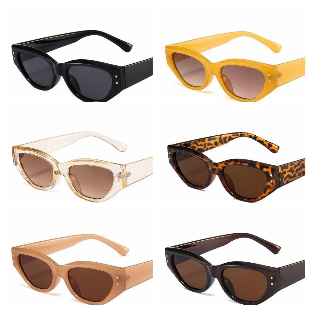 UV400 Cat Eye Sunglasses Rice Nail Outdoor Sport Sunglasses Vintage Rhombus Sunglasses  Streetwear