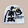 Halloween Skull Moon Jacquard Knit Hat Men And Women Warm Spoof Hip Hop Personality Cold Hat Pullover Hat