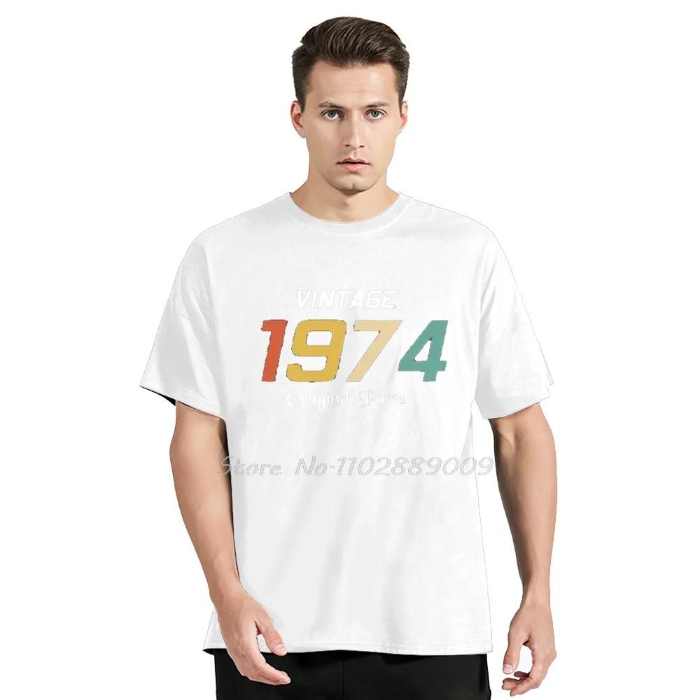 Graphic Old Vintage 1974 50th Birthday Unisex Cotton T-Shirt Fashion Oversized Tshirt Fitness Tees Cotton Men Clothing