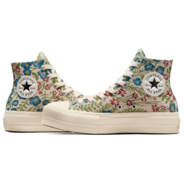 Converse Chuck Taylor All Star Lift Platform High Floral Tapestry Women Sneakers Cream Egret Natural-Ivory A11992C