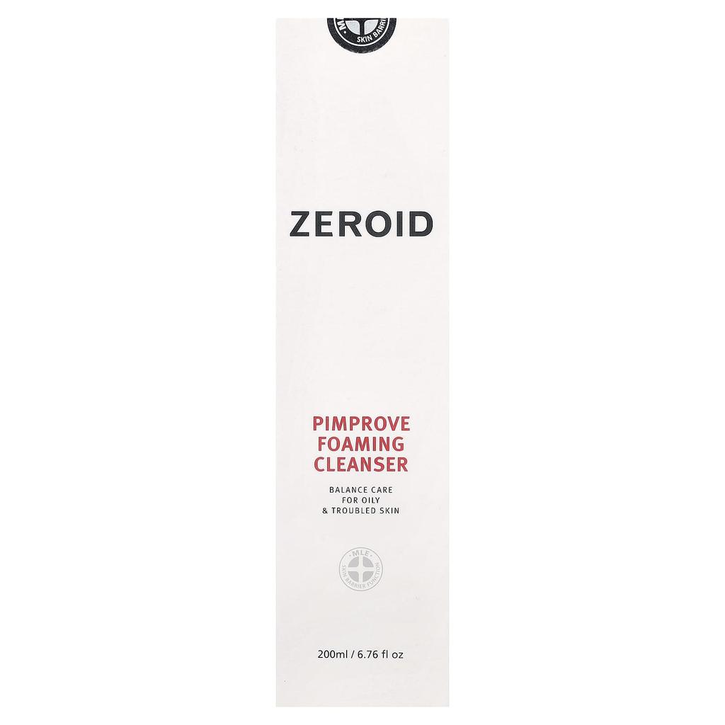 Zeroid, Pimpprove Foaming Cleanser, for oily and acne-prone skin, 200ml (6.76 fl oz)