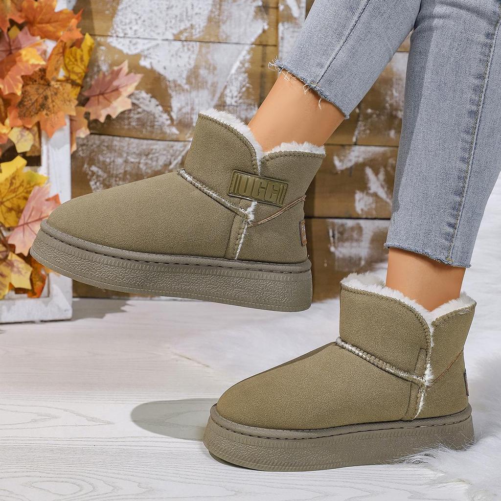 Jesienne i zimowe damskie śniegowce na grubej podeszwie w dużych rozmiarach, wygodne, ciepłe, z okrągłym noskiem 36-41