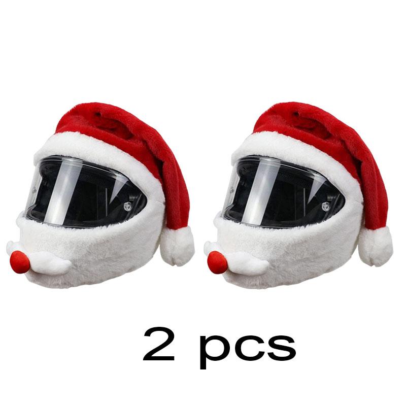 Funny Christmas Hat Motorcycle Helmet Cover Santa Claus Cycling Helmet Hood Merry Christmas Revels Decoration Hat Cartoon Cap
