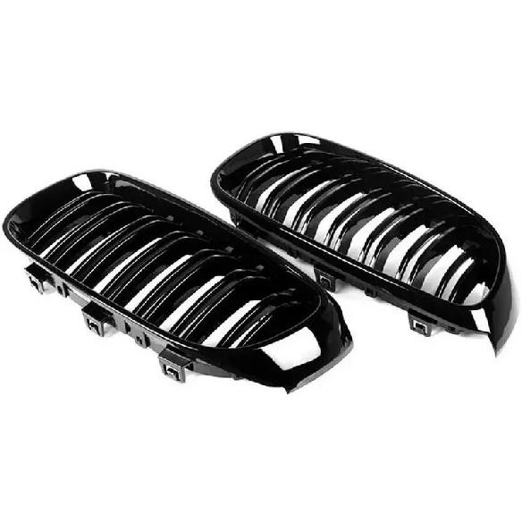 Pair Gloss Black Double Slat Kidney Grille Front Bumper Grill For BMW F34 GT 335i 328i 2012- Front Grille Car Accessories