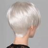 European and American Style Women’s Short Straight White Wig with Side-Parted Long Bangs Unique Fashion Full Wig