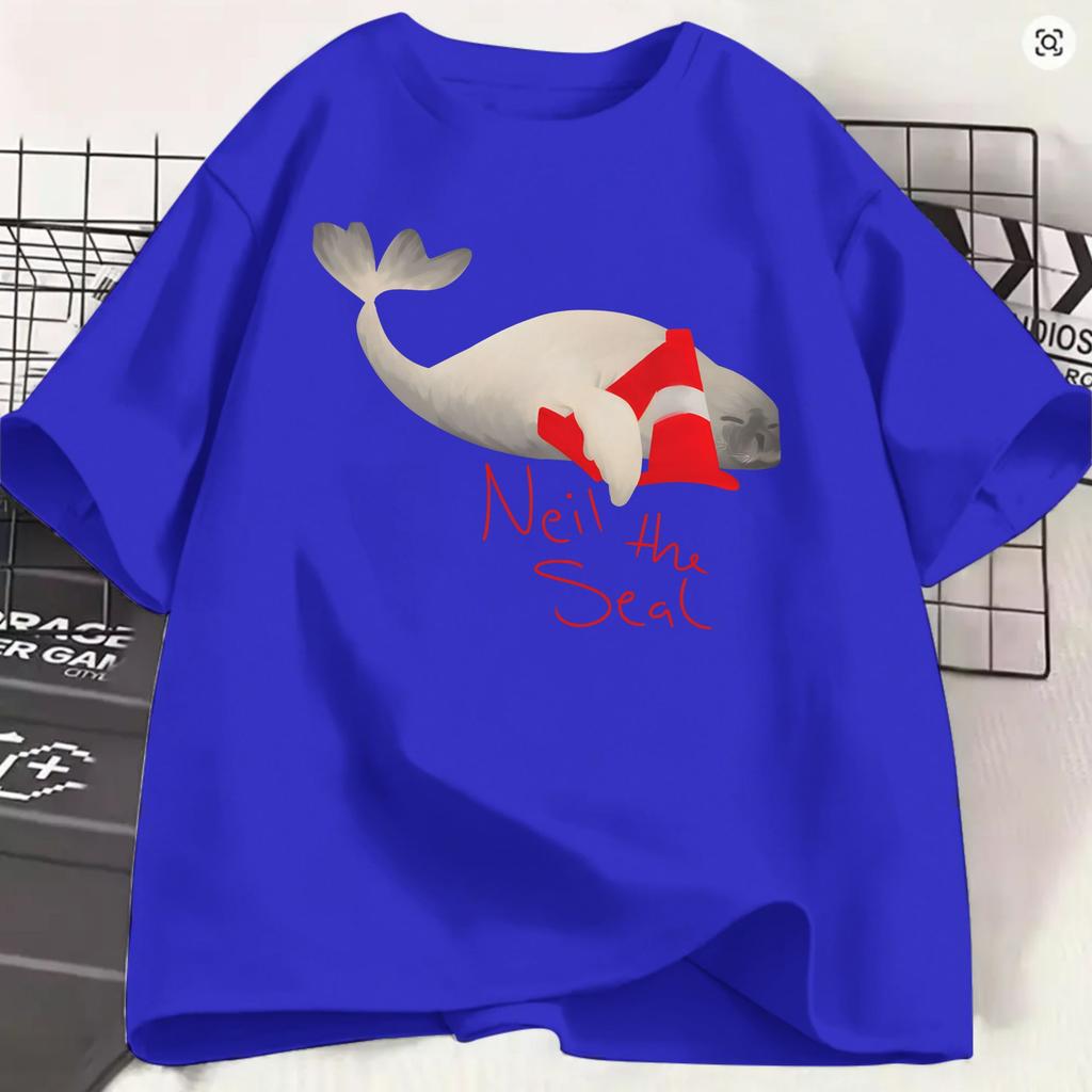 Oversized T Shirt Summer Neil The Seal Popular Tshirts Cotton Tshirt For Unisex Y2k Retro Loose Short Sleeve Tees