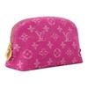 LOUIS VUITTON Monogram Denim Fabric Makeup Bag Small Women's Fuchsia M28050