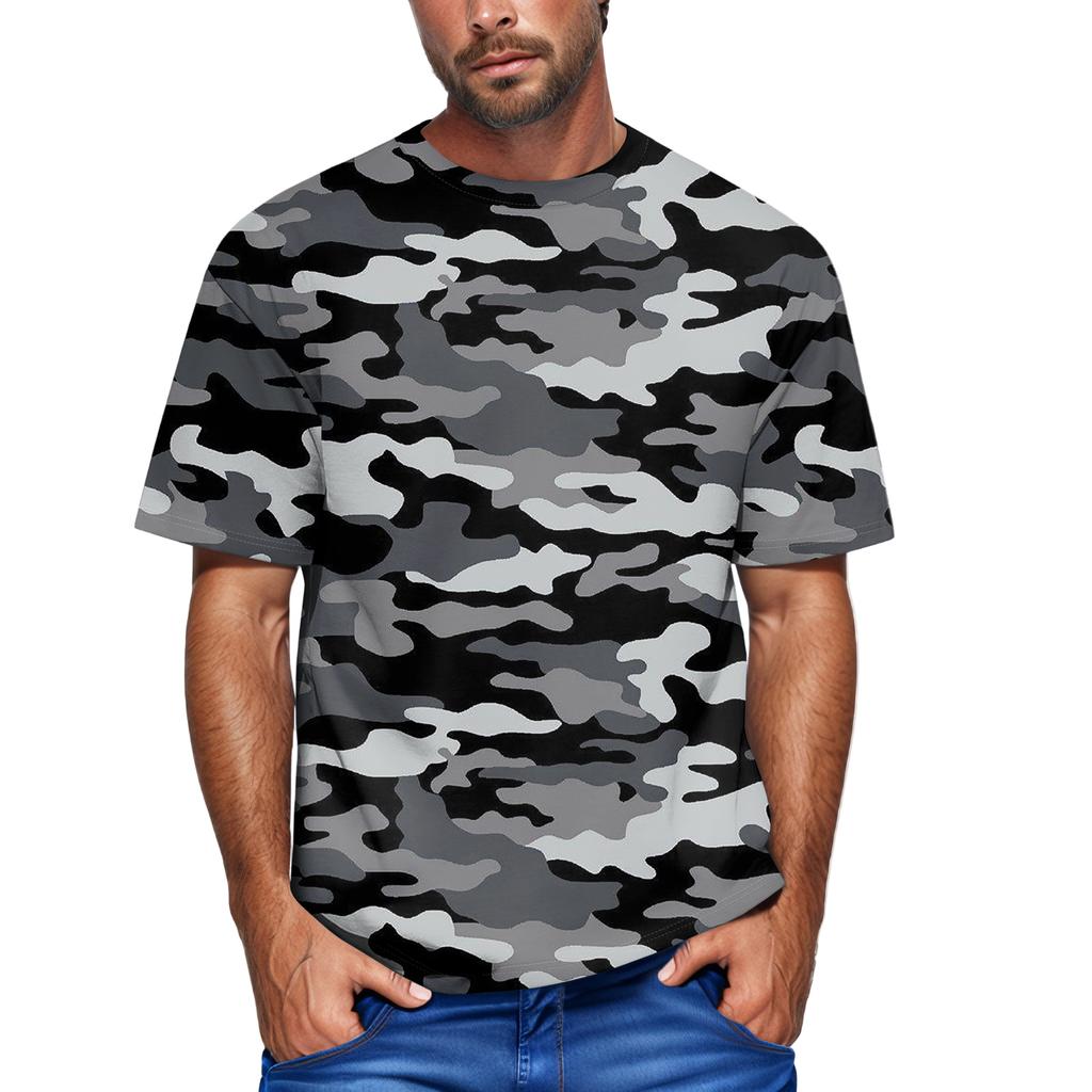 Herrenmode Bedrucktes Rundhals-Kurzarm-T-Shirt