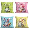 Easter Pillowcase Cute Elf Rabbit Easter Egg Cushion Pillowcase