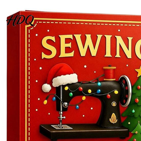 Christmas Holiday Home Decor 2026 Sewing Advent Calendar with Sewing‑Themed 2D Acrylic Ornaments 24‑Days Tree for Crafters Countdown Lovers,