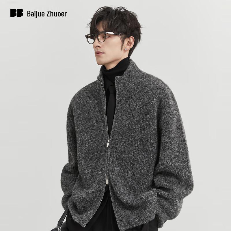 

Мужской зимний кардиган на молнии Beja Zorro с воротником-стойкой, шерстяной смеси M