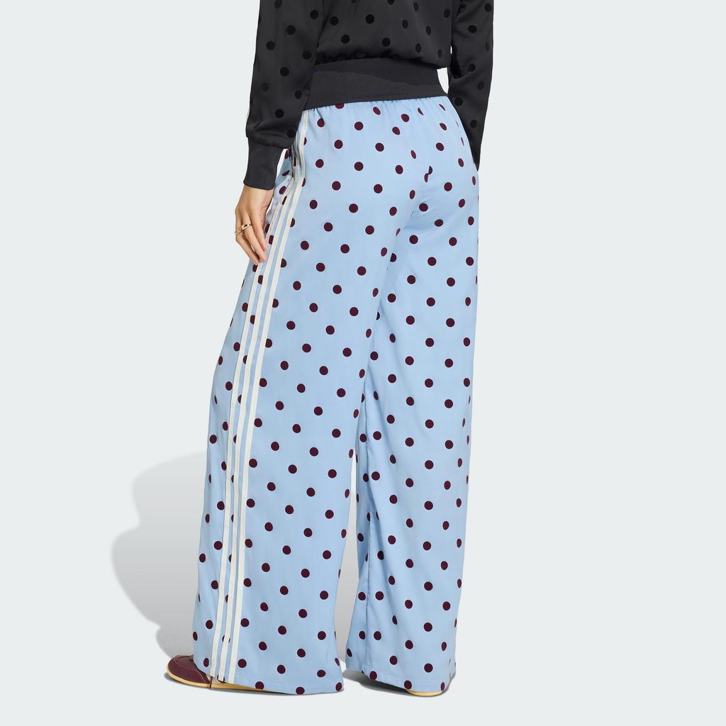 ADIDAS Satin Polka Dot Wide Leg Pants - Clear Sky / Kv1170