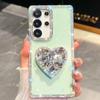 Gem Love Stand Is Suitable for Samsung S25 Ultra Mobile Case Flash Diamond S24 Flash Powder A56 Fashion A17
