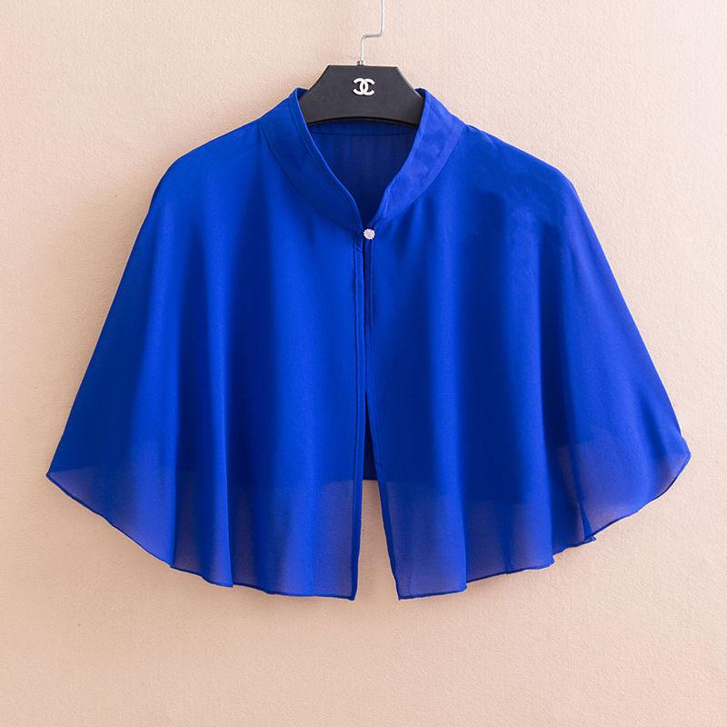 Korean Solid Chiffon Transparent Sunscreen Shawl Female Summer Air Conditioned Blouse Cardigan Neck Guard Cloak Silk Scarf R13