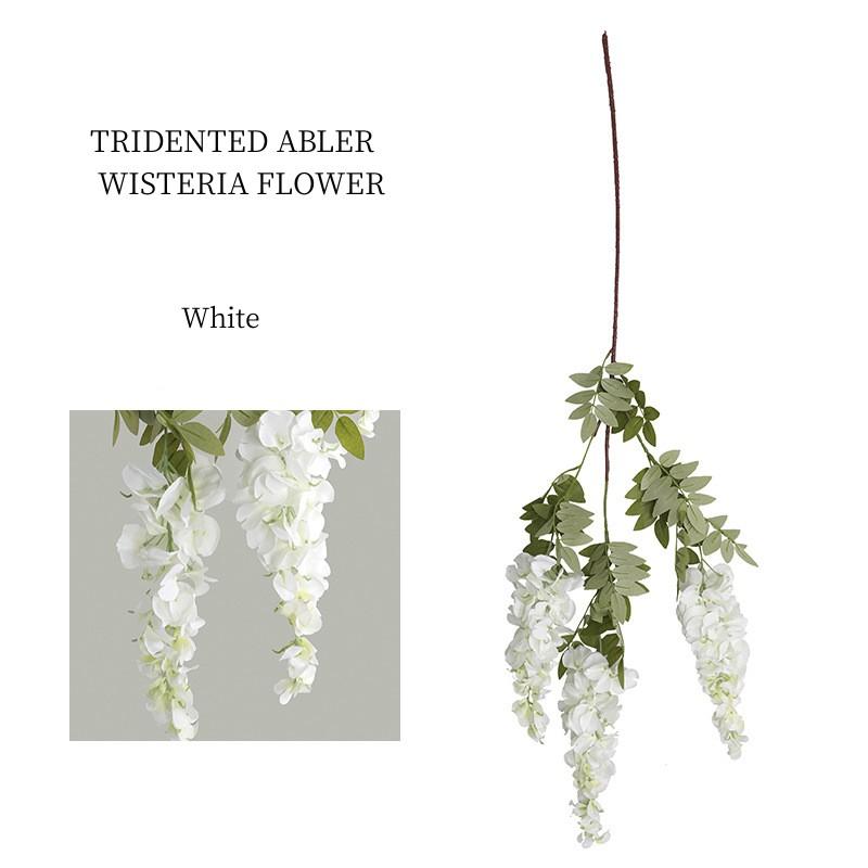 Wisteria Flower Wall Hang, Floral String Plants, Rattan Wedding Backdrop Arrangement, Home Ceiling Decor Vine, 3 Branches