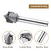 SpeTool 1/4" Shank Point Cutting Roundover Router Bit with 1/2" Cutting Diameter 1/4" Radius, Carbide 2 Flute Tipped Round Over Beading Bits for CNC
