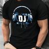 Herren Kopfhörer Grafik T-Shirt Micro-Stretch-Strick Lässiges Sommer-T-Shirt Normale Passform Atmungsaktive Baumwollkleidung