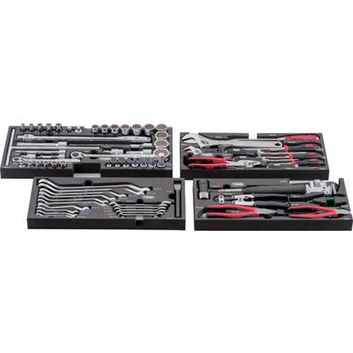 TONE TSXT950SV Tool Set, 9.5mm & 12.7mm (3/8" & 1/2") Drive, Silver, 87 Pieces
