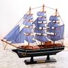 Marino Nautico Creativo Modello Barca a Vela in Legno Decorazioni per la Stanza Figurine Miniature Stile Mediterraneo Nave Ornamenti Piccola Barca Regalo