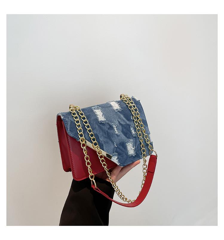 2025 spring new niche design casual shoulder bag women's bag tide this year popular contrasting color messenger small square bag