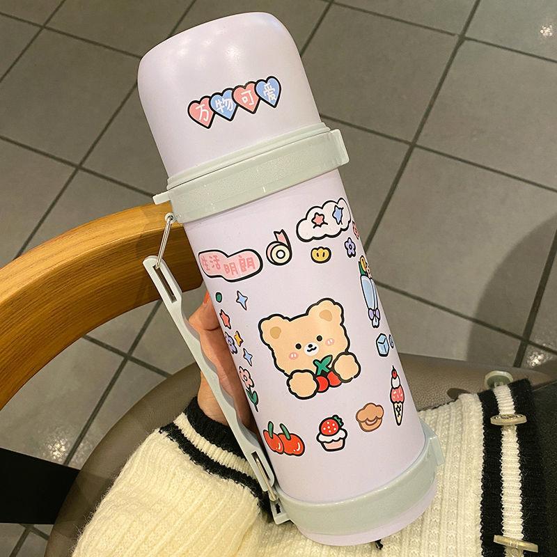 Thermos Cup Large Capacity Kettle High Appearance Level Stainless Steel Cup Cute Male and Female Students with Cover New Water Cup