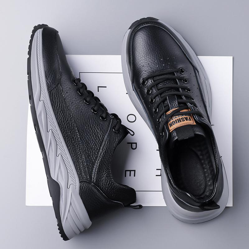 Fashion Genuine Leather Mens Shoes Leisure Walk Sneakers  Non-Slip Running Shoes Lightweight Anti-slip Outdoor Sports Footwear Trainers