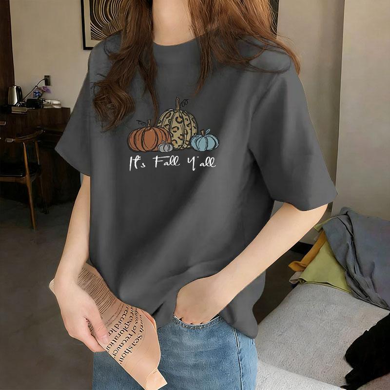 

Unique Trendy Plus Size Loose Fit Cotton T-Shirt - Casual, Comfortable, Round Neck, Short Sleeve for Summer L (Weight 100-112 Jin)