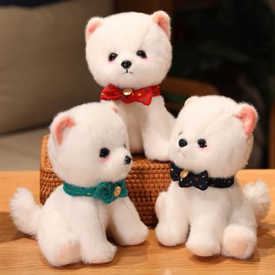 22cm Plush Pomeranian Dog Doll Simulation White Dog Stuffed Animal Toys Super Realistic Toy for Pet Lovers Luxury Home Decor