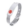 Personalized ID Bracelet for Women Men, Adjustable Chain Link, Milanese Watch Strap Stainless Steel Gold Plated