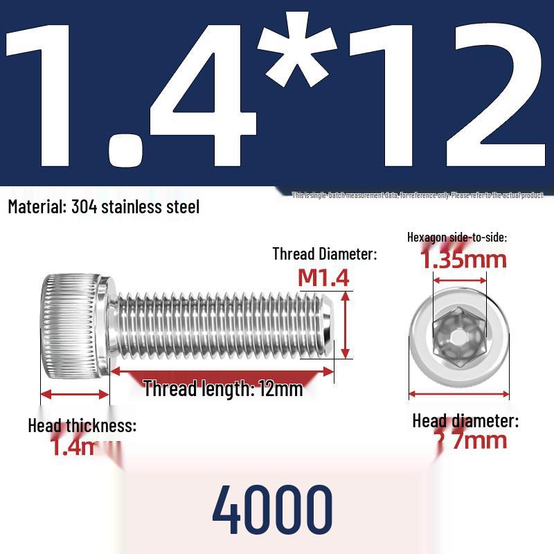 304 Stainless Steel Hex Socket Head Cap Screws, M2-M10, Extended Length