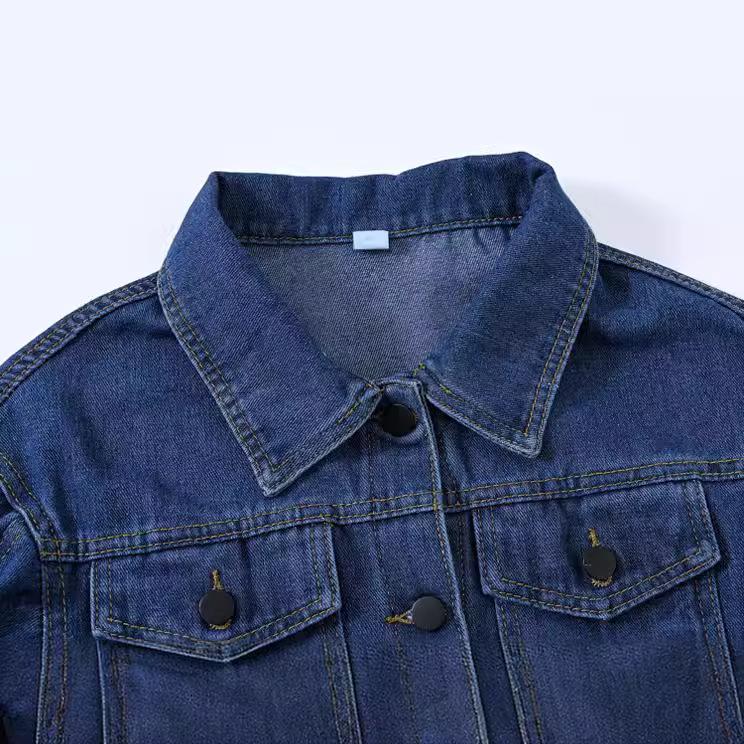 Plus Size Women's Denim Jacket Sweet Cool Color Collision Loose Tide Denim Jacket