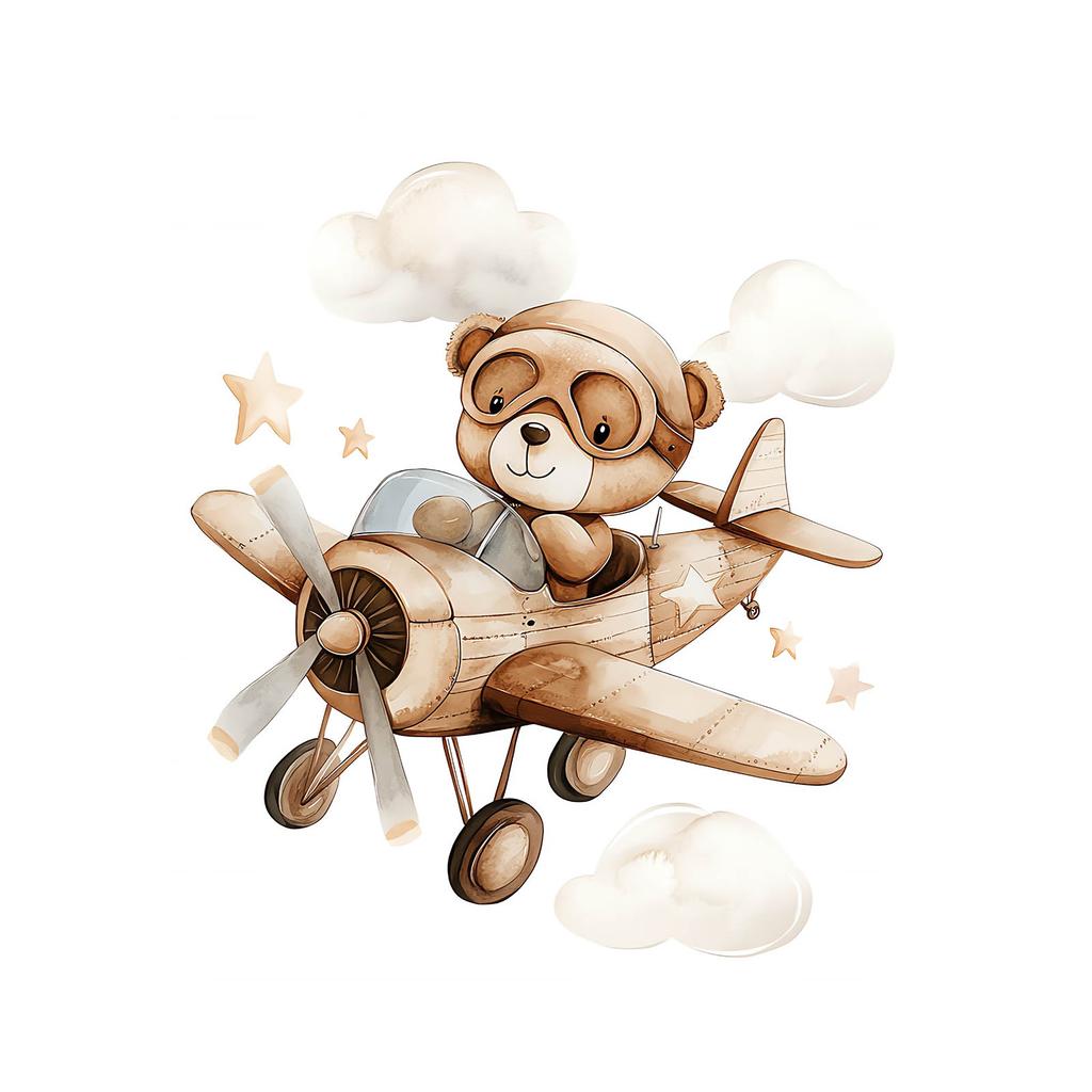 Plakat Latajacy Miś Plakat Latajacy Miś, 30X40 Cm, Rama Aluminiowa Złota, Papier Matowy 230 Gsm