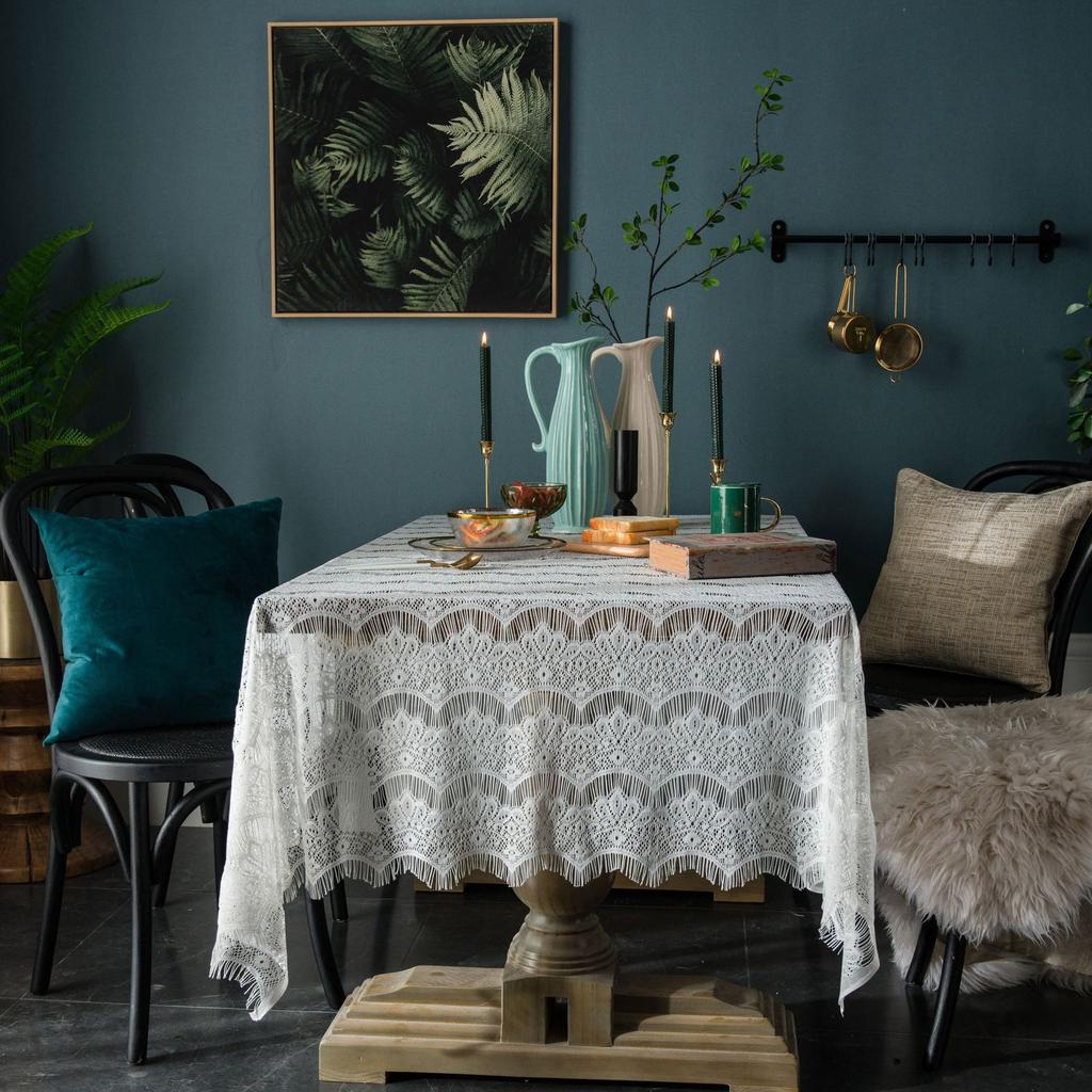 Lace Tablecloth Hollow Decoration L Cover Cloth Napkin Coffee Table Eyelashes Cafe Book Table Cloth
