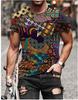 Men's Summer Casual 3D Printing Street Tide High Street Fashion Short Sleeve Sublimation T-Shirt Top