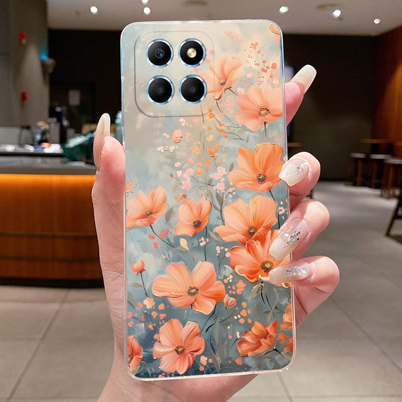Phone Case For Honor X6 4G/X6S 4G/70 Lite/Play 30M/Honor X8 5G Butterfly Protective Casing Transparent Soft Silicone TPU Cover