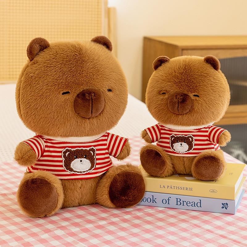 Capybara Plush Hoodie Toy Cute Cartoon Girl Child Sleeping Companion Doll Gift