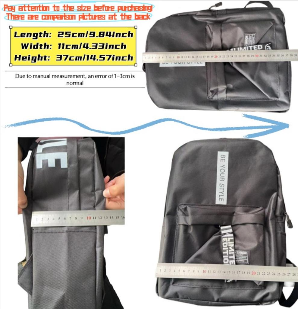 Fashi Trend Backpack Backpack for Men and Women Junior High School High School Student Bag Large Capacity Korean Versi of Th