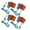 Universal Round European Turn Signal, Orange, M10 X 73 Mm with Aluminum Mounting Stays 4 Pieces SET