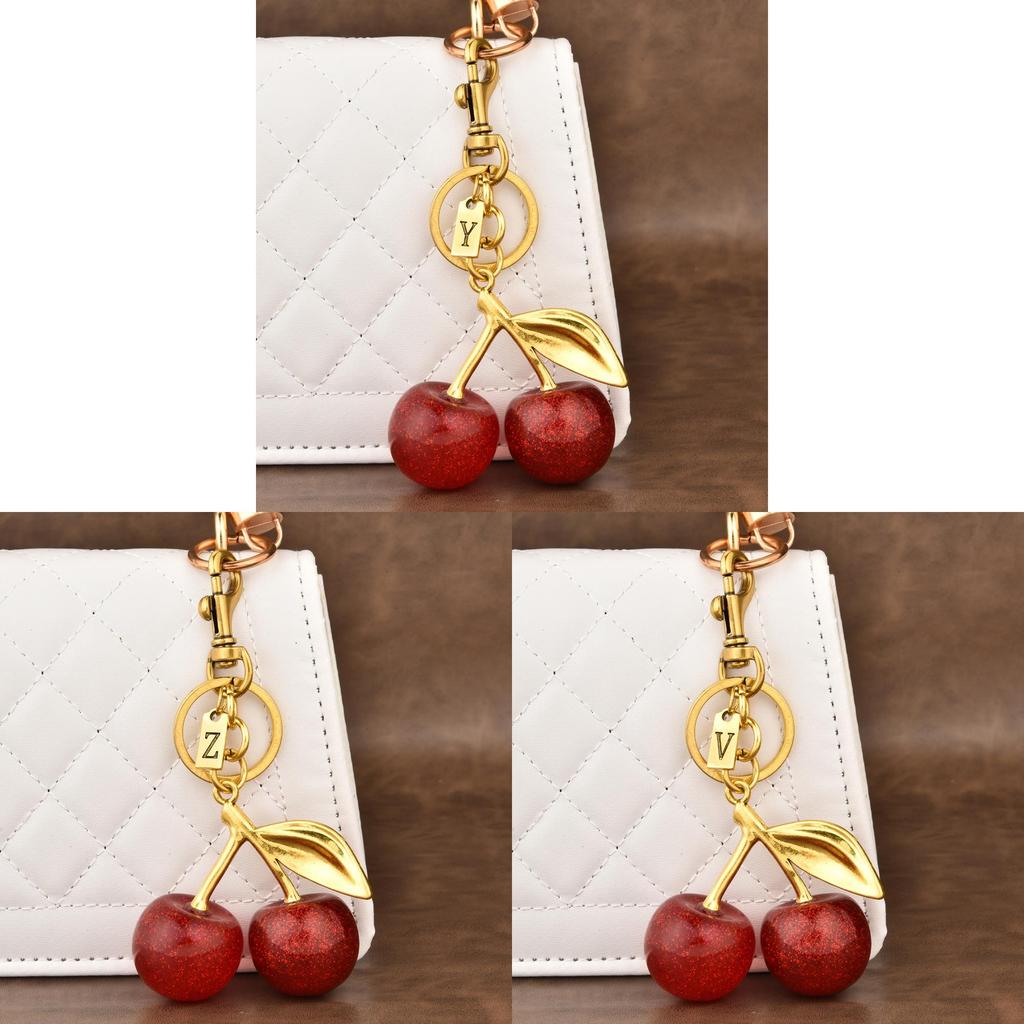 Cherry Keychain Pendant With Zinc Alloy Electroplated Finish For Fashion Accessories