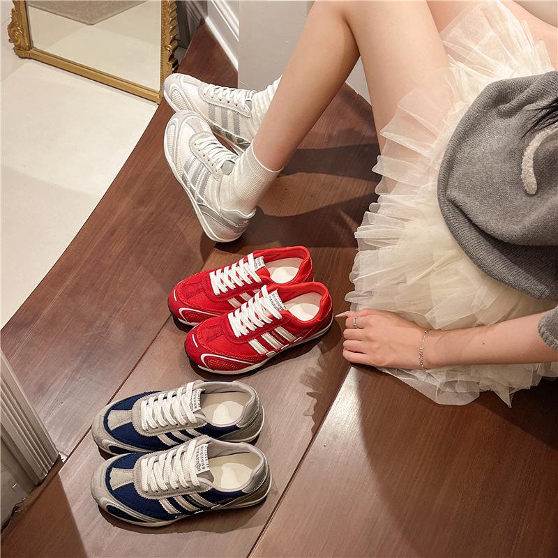 Internet Celebrities Popular Summer Thin German Training Shoes Women's 2025 New Casual Sports Shoes Soft Sole Light Red Forrest Gump Shoes