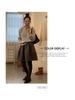 Dunkelgrauer Woll-A-Linien-Minirock für Damen - High Waist Schlankmachender Mid-Length Schirmrock für Herbst/Winter 2025