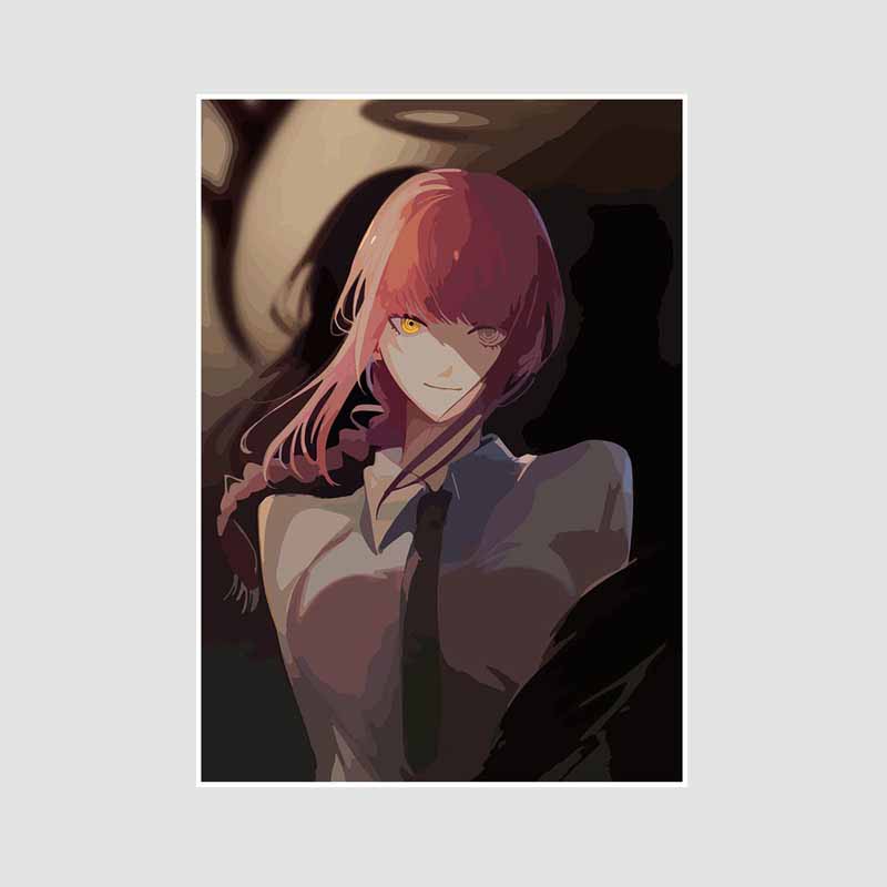 

Японский аниме-постер с изображением человека с бензопилой, эстетические ретро-постеры на белой бумаге, настенные принты, домашний декор, гостиная, бар, украшение, искусство, живопись, подарки 30x21cm