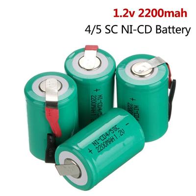2-20pcs 4/5 SC NI-CD Battery 1.2V 2200mah Sub C Rechargeable Battery for DIY Screwdriver Electric Drill Flashlight SUBC Battries with Welding Tabs