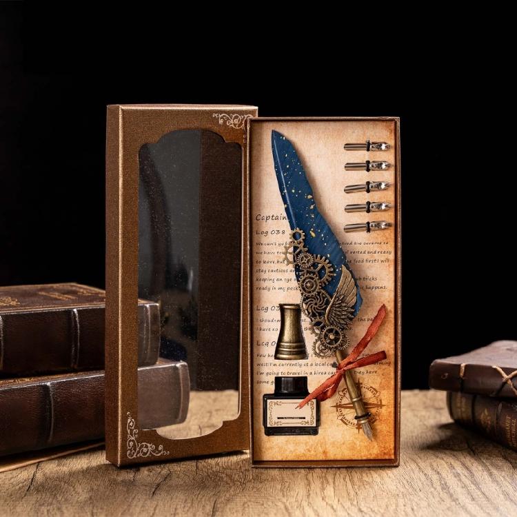 Ancient Quill Dip Pen Quill Feather Pen and Inks Set Calligraphys Writing Pen