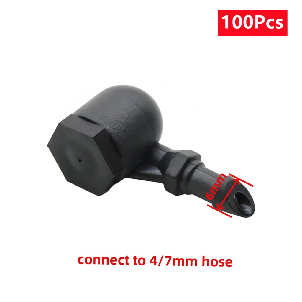4/7mm Hose Single-Barb Atomization Nozzle Orifice 0.46mm Misting Sprayer Head Garden Greenhouse Irrigation Cooling 10/20/100Pcs