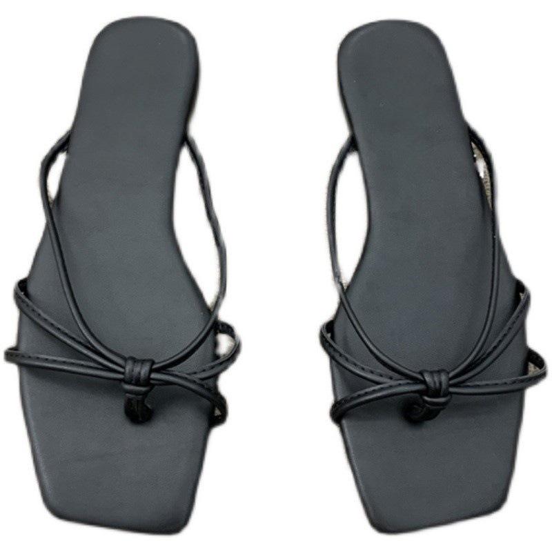 French flat-bottomed flip-flops fairy shoes wear 2025 new summer beach sandals silver sandals