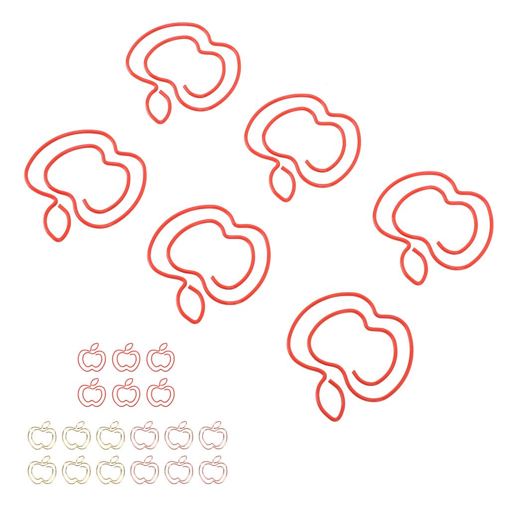 100pcs Fruit Paper Clips Cute Bookmark Pare Clips Portable Funny Small Paper Clips with Transparent 