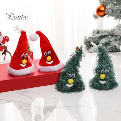 Electric Christmas Tree Swing Santa Hat Battery Powered Festive Decoration Swinging Dancing Tree for Table Centerpiece Child Toy