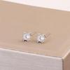 S925 Sterling Silver Six-Prong Diamond Stud Earrings for Women - Simple, Small, Hypoallergenic, Ideal for Students & Piercings, Sleep-Friendly